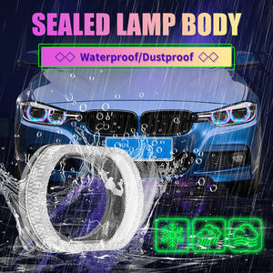 5D <span class=keywords><strong>RGB</strong></span> LED Angel Eyes <span class=keywords><strong>Halo</strong></span> anello avvolge 2.5 pollici 3 pollici Bi Xenon lente Retrofit nuova lampada frontale per auto DRL decorativa - Product Image 6