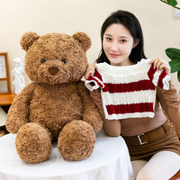 Peluche Ours en Peluche Adorable avec Pull Rayé, Poupée en Coton PP pour Cadeau de Mariage, Vente en Gros, Présentation en Magasin, Détail