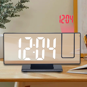 EMAF Electronic <strong>Led</strong> Projector Alarm for Bedrooms Chargers Projection <strong>Clock</strong> Bathroom Mirror with <strong>Led</strong> Lights - Product Image 4