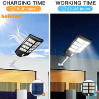 HOFOLED Lampadaire Solaire Extérieur en Aluminium Étanche avec Télécommande pour Jardin, 2000W, 600W, 800W, 1000W