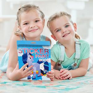 <b>Puzzle</b> Book Craft Art by Number Ocean Animals 4Pcs Sticker Paint Books for Kids - Product Image 4