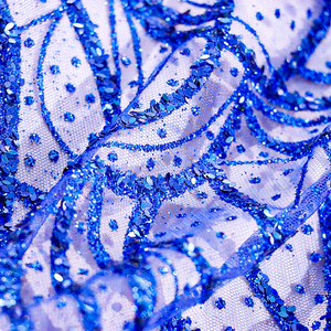 Di alta qualità in poliestere Multi colore paillettes tessuto Tulle Mesh tessuto a nastro ricamato per Vestidos De Novia - Product Image 3