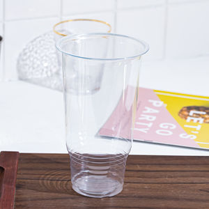 KAIDA 32 oz Logo kustom cetak bening hewan peliharaan transparan plastik Boba cangkir sekali pakai dengan tutup - Product Image 3