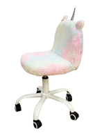 Chaise de bureau moderne mignonne et moelleuse, siège rembourré rembourré confortable avec roulettes, hauteur de siège réglable pour les adolescentes et les filles qui s'habillent