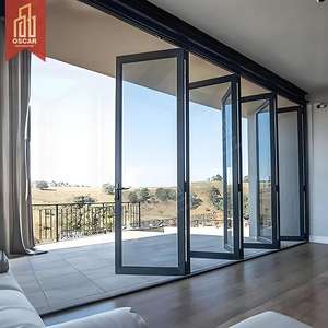 Rior Exterior Casa barata <span class=keywords><strong>Terraza</strong></span> Baño Ahorro de espacio Diseño Estilo elegante Puerta plegable bidireccional Puerta plegable de patio deslizante alternativa - Product Image 1