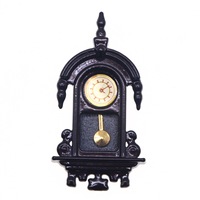 Jam Dinding Miniatur Rumah Boneka Simulasi Retro Dapat Dipindah, Jam Dinding Miniatur untuk Ruang Tamu dan Kamar Tidur