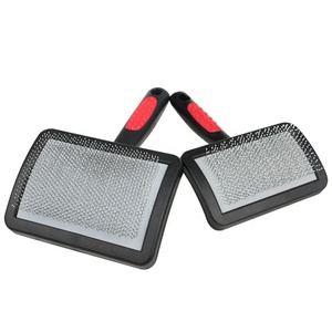 Venta al por mayor largo de acero inoxidable Pet Grooming Slicker cepillo de pelo para perros de lujo del fabricante peines cepillos para gatos cuidado canino - Product Image 5