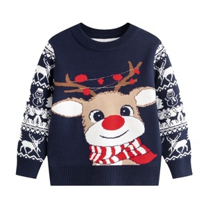 Manufacturer Custom New Children's <strong>Christmas</strong> Cartoon Sweater <strong>Boys</strong> and Girls Baby Double Layer Warm Long Sleeve <strong>Jumper</strong> - Product Image 1