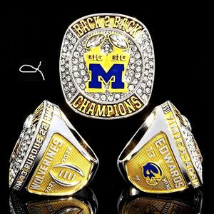 Anillo de <span class=keywords><strong>Campeonato</strong></span> Conmemorativo <span class=keywords><strong>del</strong></span> <span class=keywords><strong>Campeonato</strong></span> de Fútbol Americano Big Ten <span class=keywords><strong>2022</strong></span> de los Wolverines, Premiado por la Universidad, Diseño Moderno en Aleación - Product Image 5