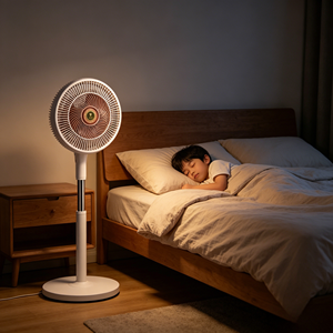 Ventilateur pour enfant et femme enceinte avec grille de sécurité renforcée, tige télescopique multi-ajustable et pales de qualité aérospatiale – En stock - Product Image 5