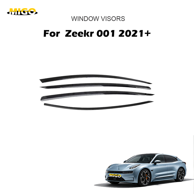 PC & Stainless Steel 3M Tape Adhesive Car Door Rain Guard Side Window Sun Visor Wind Deflector for ZEEKR 001 2021+