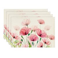 Lot de 4 sets de table printaniers à motifs floraux, 12x18 pouces, napperons saisonniers d'été pour la décoration de fêtes, de cuisines et de salles à manger