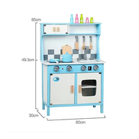 Enfants Puzzle en bois maison de jeu maison jouets Chef cuisiner aliments couleur bleue cuisine jouets ensemble Table à manger jouets vaisselle pour enfants