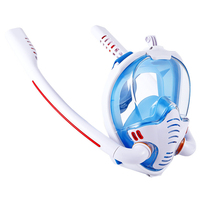 JSJM Nouveau Masque de plongée en apnée à double tube Lunettes de plongée à large champ de vision Masque de plongée en silicone sec complet Adulte Noir