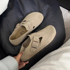 Sandalias Gladiator de Punta Cuadrada para <span class=keywords><strong>Hombre</strong></span>, de Cuero Genuino, Estilo Mule, Color Beige, para Todas las Temporadas, para Viajes y Caminatas al Aire Libre - Product Image 1