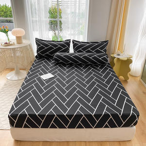 Couvre-lit moderne anti-poussière tout compris, imprimé à rayures, housse de protection antidérapante, ensemble de 4 pièces pour la <span class=keywords><strong>literie</strong></span> <span class=keywords><strong>Simmons</strong></span>, toutes saisons - Product Image 6