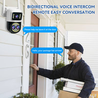 Caméras binoculaires à double objectif WIFI, moniteurs sans fil intérieurs et extérieurs, vision nocturne HD 4G pour la maison