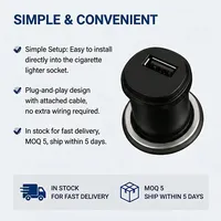 Cargador de Coche USB Doble Certificado Seguro con Protección de Voltaje y Corriente DC12V 24V 5V 2.5A, Fuente de Alimentación para Encendedor de Cigarrillos