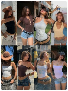 Ventes en gros à bas prix de hauts et t-shirts pour femmes d'occasion, ensembles de vêtements d'été, vêtements usagés mixtes en vrac provenant d'un fournisseur chinois - Product Image 5