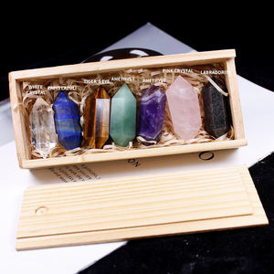 Juego de piedras facetadas pulidas naturales estilo Feng Shui puntos de doble terminación varitas Torre láser cristal curativo decorativo - Product Image 6