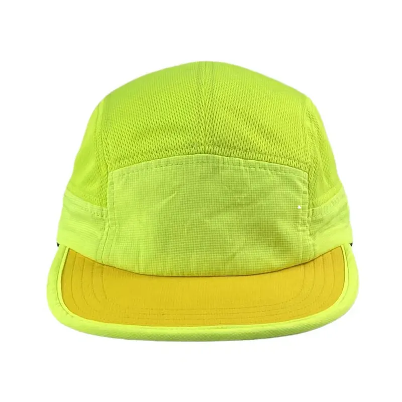 Gorra de campamento de poliéster y nailon con panel personalizado, gorra de corredor, gorras de campamento, gorra de camping de secado rápido para niños y hombres