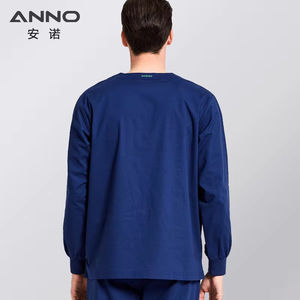 Uniformes médicos ANNO de manga larga para otoño e invierno, conjuntos de camisetas de algodón suave, poliéster y spandex, trajes de enfermería y medicina. - Product Image 4
