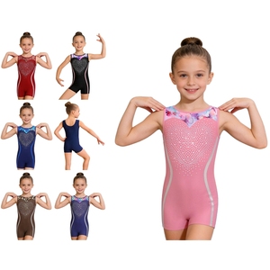 Justaucorps de danse professionnel pour enfants, motif papillon et léopard, patchwork extensible, avec logo personnalisé - Product Image 1