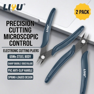 2 mini-pinces coupantes de précision, coupe-fils, poignée PVC, outil de réparation électronique OEM 65Mn pour kit de modélisme <span class=keywords><strong>Gundam</strong></span> - Product Image 1