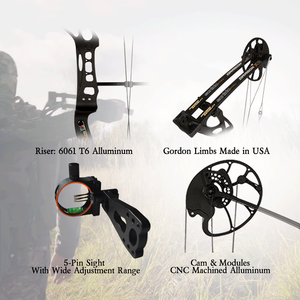 Sanlida Archery Dragon X8 Kit de arco compuesto de caza para adultos 60lbs ajustable <span class=keywords><strong>ATA</strong></span> 30 "tiro deportivo al aire libre - Product Image 6