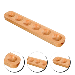 Hot Selling Eco-Friendly Modern Wooden <b>Egg</b> Holder 6 Holes Bamboo Plate Tabletop Refrigerator <b>Storage</b> - Product Image 2