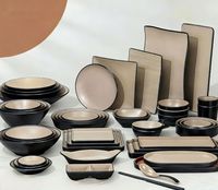 Service de vaisselle en mélamine de qualité commerciale pour l'hôtellerie européenne, collection de plats et de bols en mélamine mate couleur latte pour restaurant, hôtel, complexe hôtelier