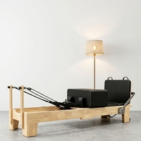 MJD M101A Reformer de Pilates en Bois de Chêne Massif - Machine d'Entraînement Professionnelle Sûre et Durable pour la Santé, Garantie 3 Ans pour le Pilates Adulte