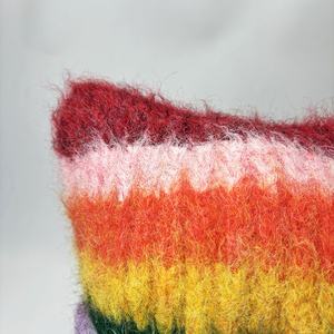 หมวกถังขนสัตว์อบอุ่นแบบย้อนยุคสไตล์ญี่ปุ่นพร้อมหูแมวน่ารักสีตัดกันผ้ากำมะหยี่ถักลายทางอุปกรณ์เสริมสำหรับอากาศหนาว - Product Image 4