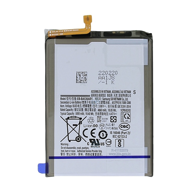EB-BA336ABY for Samsung Battery for Galaxy A53 SM-A5360 5G EB-BA536ABY Battery 4860 5000mAh Replacement