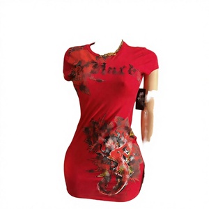 Vestido Mini Recto Estampado Antiestático de Lana Peinada Vintage para Mujer, Colección Primavera/Verano 2026 - ¡Gran Venta! - Product Image 3