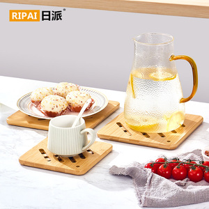 Ripai Bamboo Heat Insulating Placemat <b>Square</b> Large Size Durable For Kitchen Use - Product Image 4