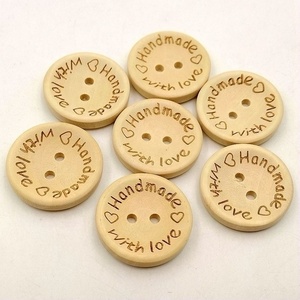 Boutons fantaisie pour manteau, boutons en bois naturel rétro, 2 trous, 4 trous, boutons ronds en bois lavables - Product Image 2