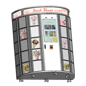 Porta automática armários controle inteligente temperatura legal bolo buquês flor fresca vending machine