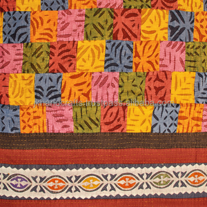Indian Cut Work Bed Cover Applique <b>Patchwork</b> <b>Bedspread</b> - Product Image 1