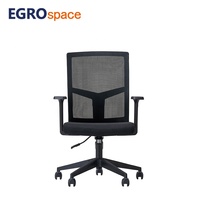 Chaise de bureau ergonomique en maille EGROspace pour réunions, conférences, visiteurs, personnel et formation, avec roulettes