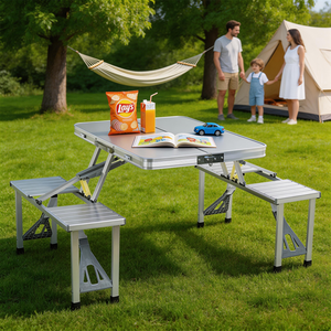 Factory Wholesale: Folding <b>Table</b> With Chairs Set for <b>Outdoor</b> Commercial Events and Professional Camping - OEM Customized - Product Image 1