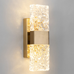 Apliques de Pared de Cristal LED Dorados con Lámparas de Pared de Cristal de Burbujas Modernas, Apliques de Cristal para Tocador - Product Image 1