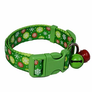 Christmas <b>Pet</b> <b>Collar</b> Red Green Bell Adjustable Cartoon Pattern For Cats And Dogs Small Size - Product Image 2