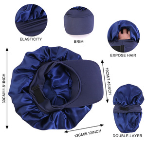 HZM-26222 Bonnet de nuit en satin avec visière réglable pour la protection des cheveux naturels, des tresses bouclées et des locks pour femmes - Product Image 4