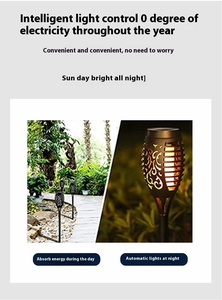 Luces Solares LED Modernas con Diseño de Llama, Pequeñas, Impermeables, Luz Blanca Cálida para Jardín, Patio y Caminos - Product Image 4