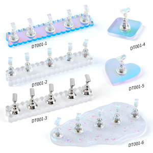 Support d'affichage magnétique pour faux ongles couleur aurore, base en acrylique transparente, outil de pratique pour salon de manucure et nail art - Product Image 1