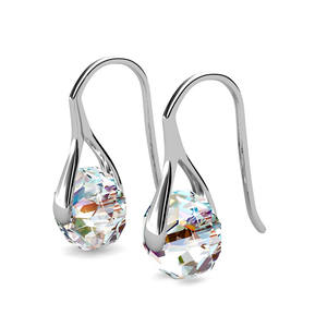 Boucles d'oreilles rondes classiques colorées <span class=keywords><strong>rose</strong></span> et bleu avec cristaux <span class=keywords><strong>Swarovski</strong></span>, boucles d'oreilles pendantes brillantes pour femmes, <span class=keywords><strong>bijoux</strong></span> pour femmes, fiançailles - Product Image 5