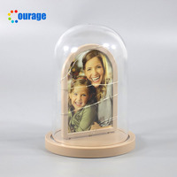 Dôme en verre acrylique, impression double face, sublimation, lampe de bureau LED vierge