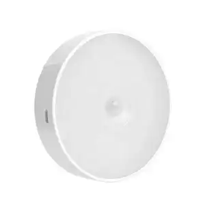 Battery-Operated Round LED Night Lights with Sensor - Ideal for Hanging in Wardrobes, Stairways, Cupboards, Shelves