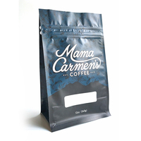 Sacs d'emballage pour café en aluminium à fond carré imprimés sur mesure, en plastique BOPP à fond plat avec valve - Commande minimum 100 pièces